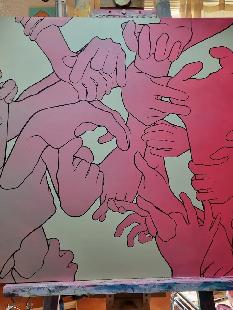 Hands #2 — painting process step 2